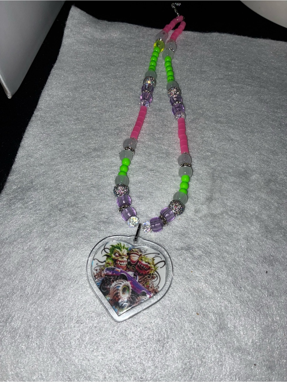 Monster truck grim necklace